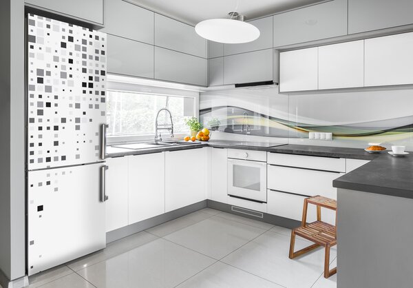 Autocolant frigider acasă pătrate abstracte