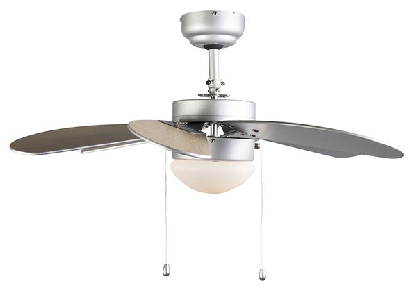Ventilator de tavan modern din oțel cu imprimeu de lemn 80cm cu comutator cu lanț - Fresh