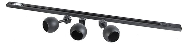 Sistem de iluminat cu șină modern cu 3 spoturi negre monofazate - Iconic Gissi