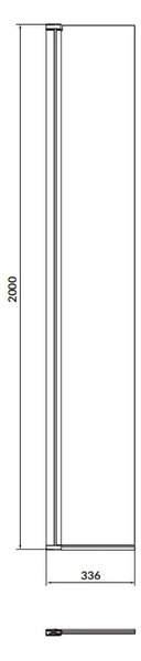 Cersanit Mille, cabină de duș rotativă 30x200 cm, sticlă transparentă de 8 mm, profil cromat, S161-009