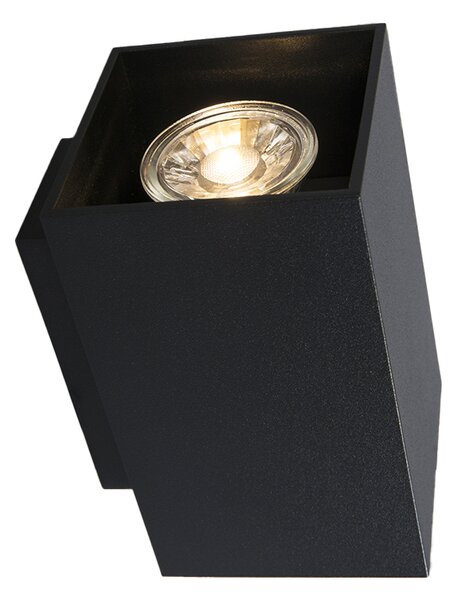 Lampa de perete moderna neagra patrata cu 2 lumini - Sandy