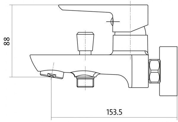 Cersanit Mille - baterie pentru cada, alb-crom, S951-008