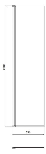 Cersanit Mille, cabină de duș rotativă 50x200 cm, sticlă transparentă 8 mm, profil cromat, S161-010
