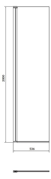 Cersanit Mille, cabină de duș rotativă 50x200 cm, sticlă transparentă 8 mm, profil negru, S161-012