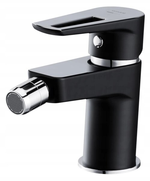 Cersanit Mille, baterie pentru bideu de sine stătătoare cu dop metalic ClickClack, negru - crom, S951-349