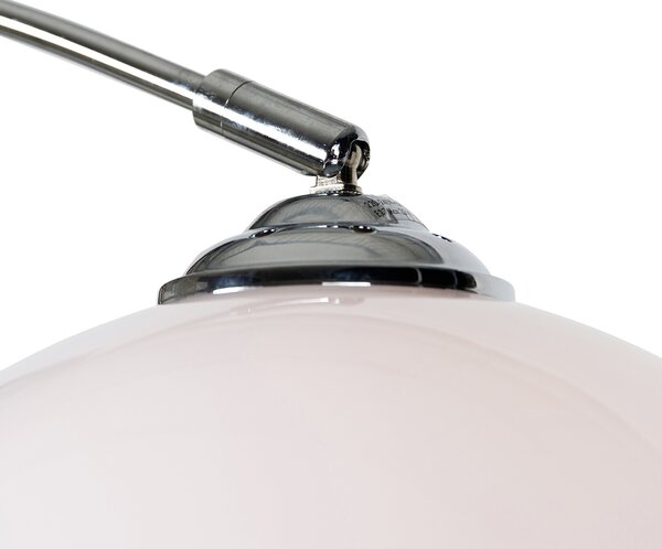 Lampă modernă arcuită crom cu abajur alb - Arc Basic