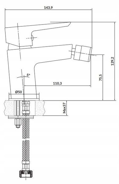 Cersanit Mille, baterie bideu de sine stătătoare cu dop metalic, crom, S951-347