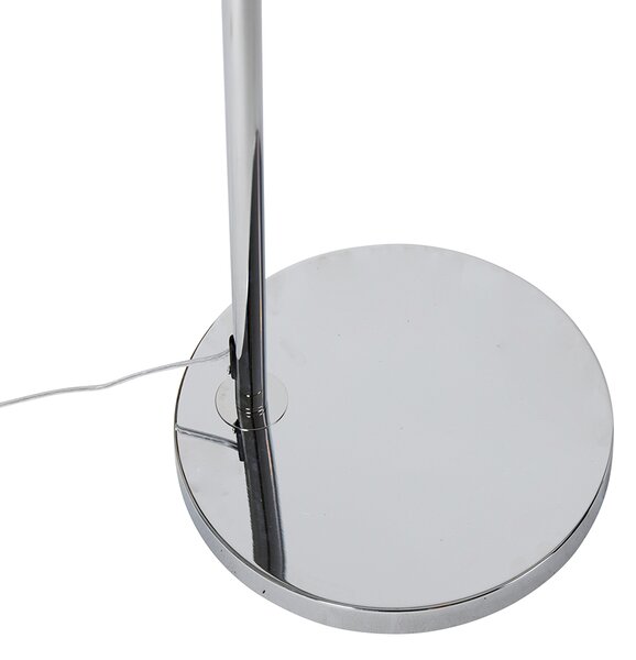 Lampă modernă arcuită crom cu abajur alb - Arc Basic