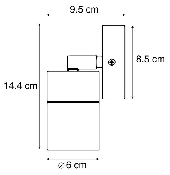 Lampă de perete inteligentă de exterior neagră IP44 incl. WiFi GU10 - Solo