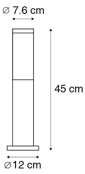Lampă modernă de exterior pe stâlp din oțel 45 cm IP44 - Rox