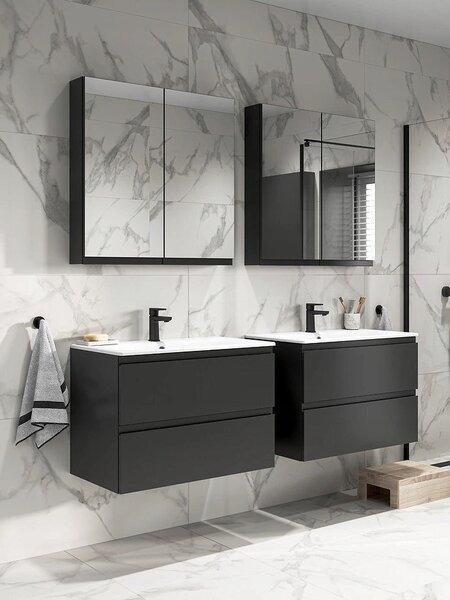 Cersanit Moduo SET, dulap suspendat 60x45x57 cm + chiuveta 60 cm, antracit mat, S801-472-DSM
