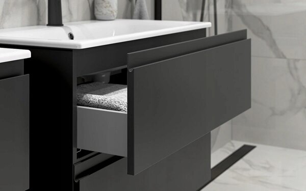 Cersanit Moduo, dulap lavoar montat pe perete 60x45x57 cm, antracit mat, S590-068-DSM