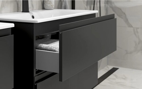 Cersanit Moduo Slim, lavoar suspendat 50x35x57 cm, antracit mat, S590-087