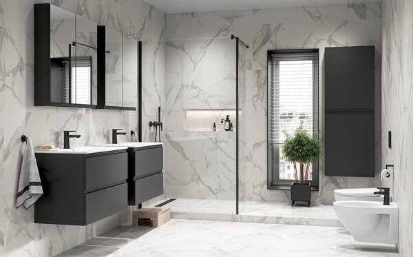 Cersanit Moduo Slim, lavoar suspendat 50x35x57 cm, antracit mat, S590-087