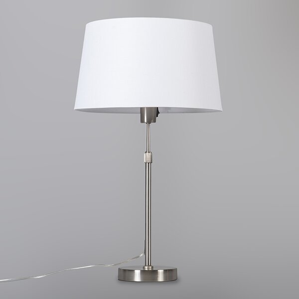 Lampă de masă din oțel cu abajur alb 35 cm reglabilă - Parte