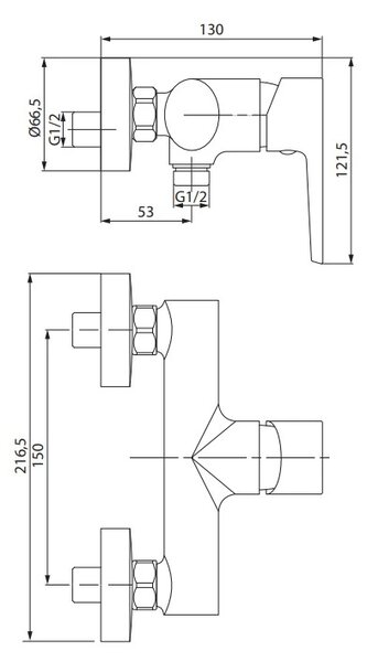 Cersanit Moduo, baterie de dus, negru mat, S951-577