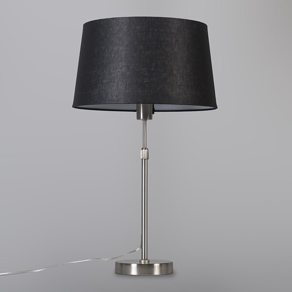 Lampă de masă din oțel cu abajur negru 35 cm reglabil - Parte