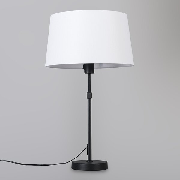 Lampă de masă neagră cu abajur alb 35 cm reglabil - Parte