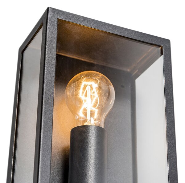Lampă de perete exterioară industrială neagră cu sticlă 25,5 cm IP44 - Rotterdam