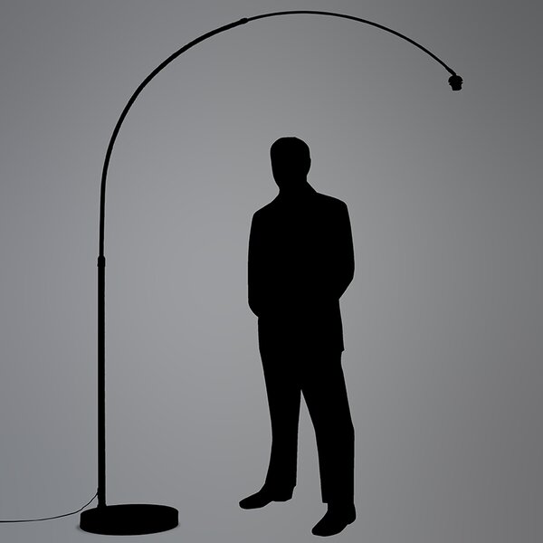 Lampa arcuită modernă cromată reglabilă fără abajur