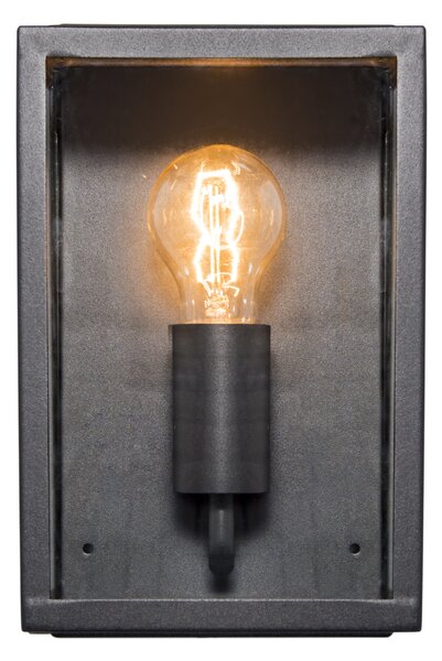Lampă de perete exterioară industrială neagră cu sticlă 25,5 cm IP44 - Rotterdam