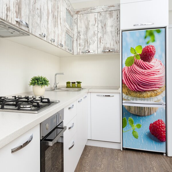 Autocolant pe frigider cupcake zmeură