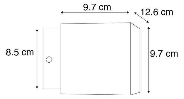 Lampa de perete de design neagra/aurie cu LED - Caja