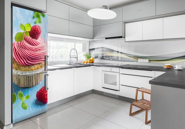 Autocolant pe frigider cupcake zmeură