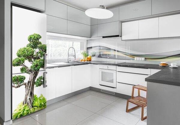 Autocolant pe frigider copac bonsai