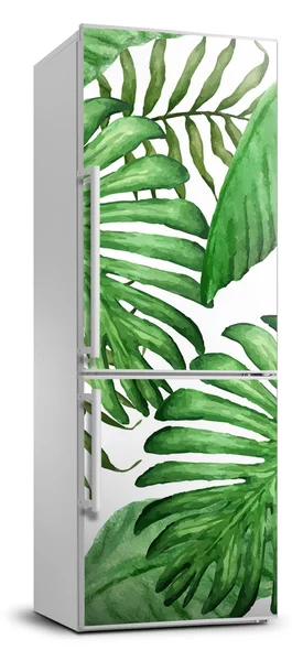 Autocolant pe frigider frunze tropicale