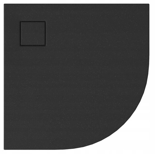 Cersanit Tako Slim, cadă de duș pătrată din acril 90x90x4 cm + sifon negru, negru, S932-164