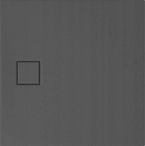 Cersanit Tako Slim, Cadă de duș pătrată 90x90x4 cm + sifon gri, gri mat, S932-162