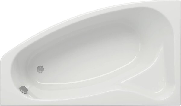 Cersanit Sicilia, cada coltar asimetrica stanga 170x100cm + picioare, alb, S301-097