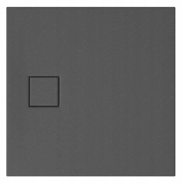 Cersanit Tako Slim, cadă de duș pătrată 80x80x4 cm + sifon gri, gri mat, S932-161