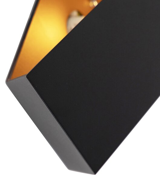 Lampa de perete de design neagra cu auriu - Fold