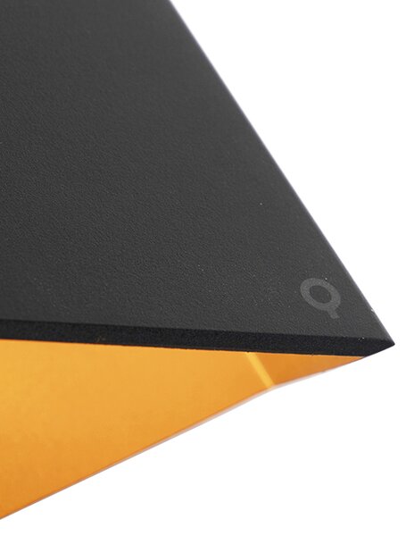 Lampa de perete de design neagra cu auriu - Fold