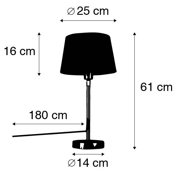 Lampă de masă auriu/alamă cu abajur alb 25 cm reglabil - Parte