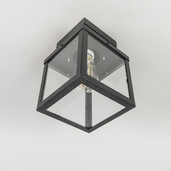 Lampă de plafon industrială pentru exterior neagră 1 lumină - Rotterdam