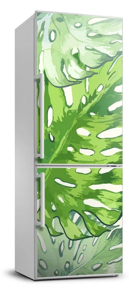 Autocolant pe frigider frunze tropicale