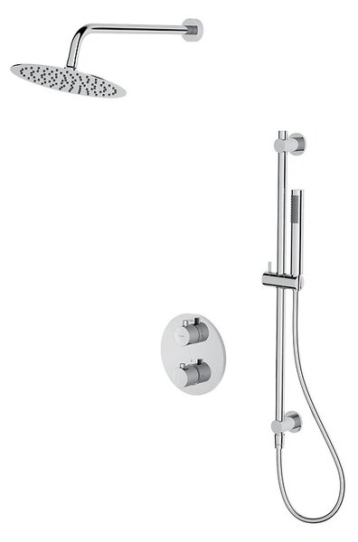 Cersanit Zen, set de duș ascuns cu duș de mână și ploaie, crom, S952-032