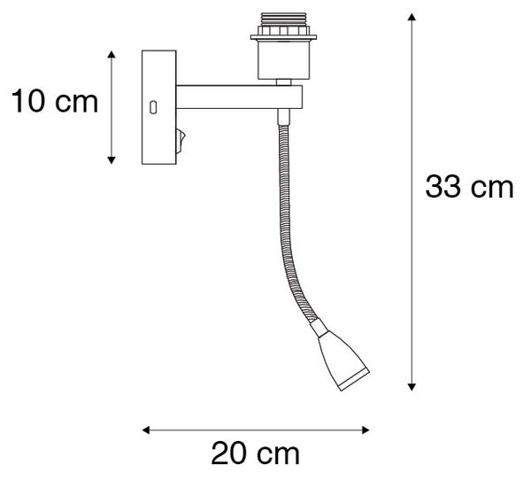 Lampa de perete moderna din otel cu brat flexibil - Brescia Combi