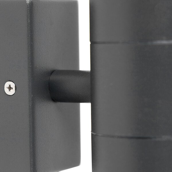 Lampă de perete exterioară gri închis cu 2 lumini IP44 - Duo