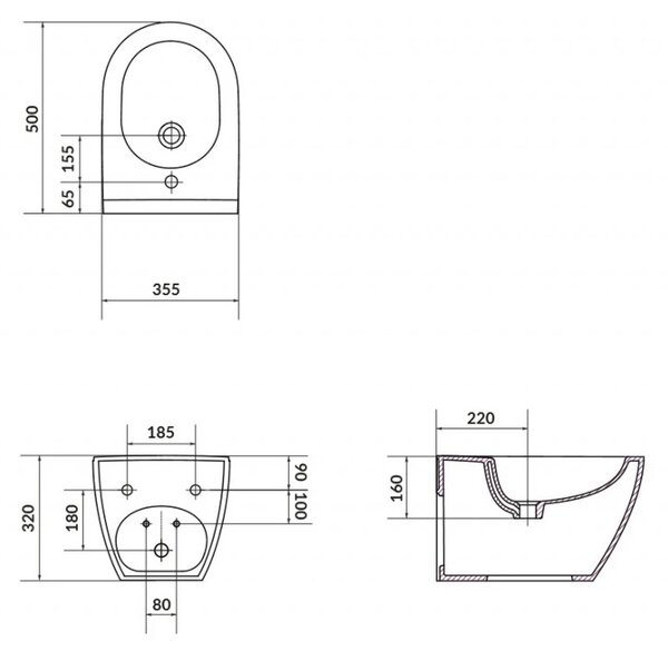 Cersanit Zen, bideu WC suspendat, alb, K117-001