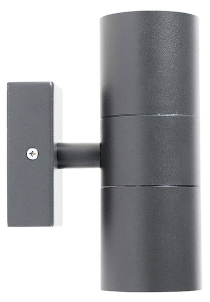 Lampă de perete exterioară gri închis cu 2 lumini IP44 - Duo