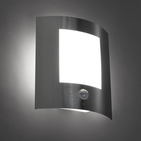 Lampa de perete exterioara moderna din otel cu senzor de miscare IP44 - Emmerald 1
