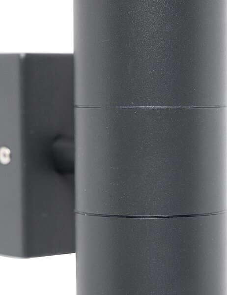 Lampă de perete exterioară gri închis cu 2 lumini IP44 - Duo
