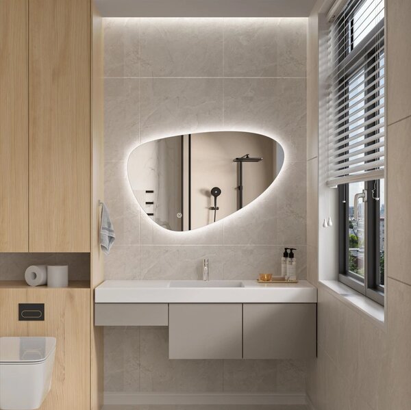 Erga Amelia, oglinda LED asimetrica 90x60 cm, 1955 lm, 6500K, retroiluminare, ERG-V01-407-9060-00