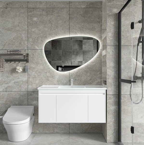 Erga Amelia, oglinda LED asimetrica 90x60 cm, 1955 lm, 6500K, retroiluminare, ERG-V01-407-9060-00