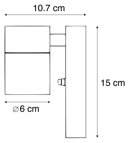 Aplică de perete exterioară antracit IP44 cu senzor crepuscular - Solo