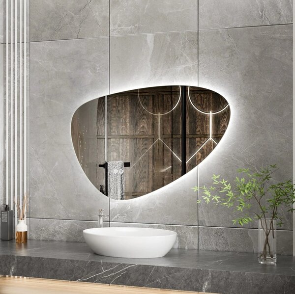 Erga Amelia, oglinda LED asimetrica 90x60 cm, 1955 lm, 6500K, retroiluminare, ERG-V01-407-9060-00